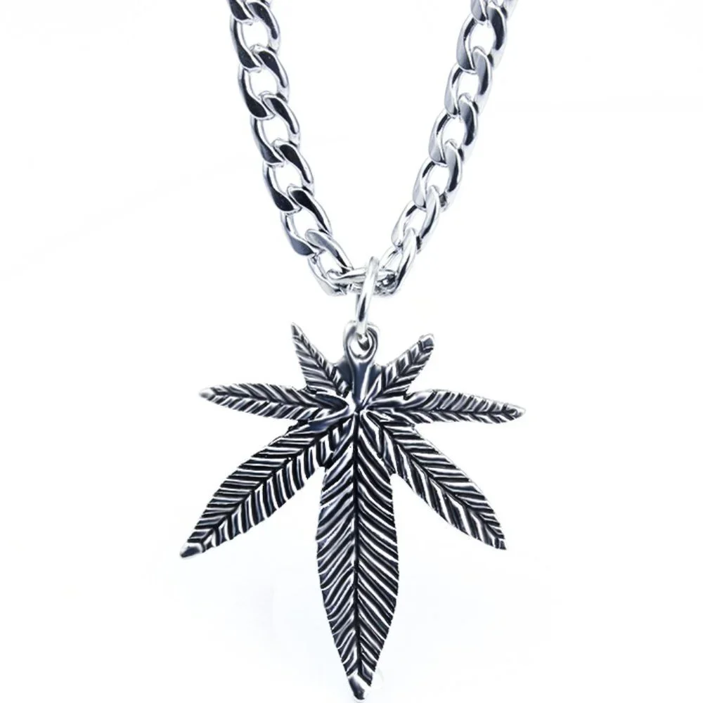 ❤️Hip Hop Leaf Chain Pendant Necklace for women/men, N90201P141